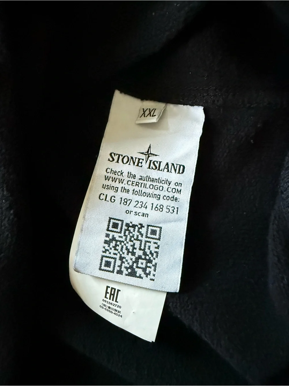 Stone Island Black XXL Crewneck Sweatshirt Compass Patch Streetwear